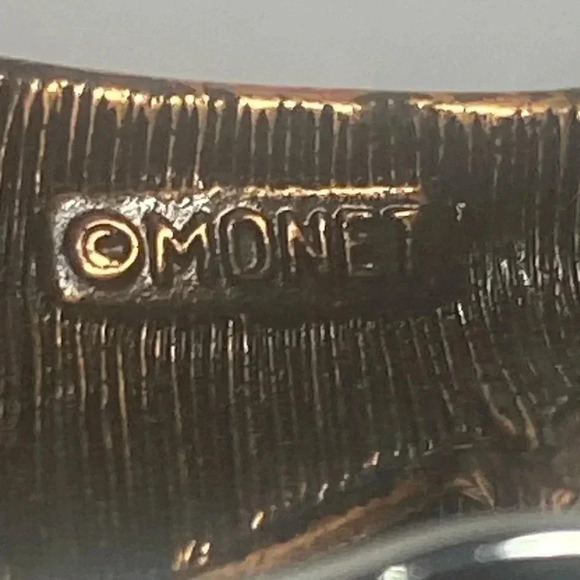 MONET VINTAGE 3" SILVER AND COPPER CONTEMPORARY BROOCH - Picture 6 of 6